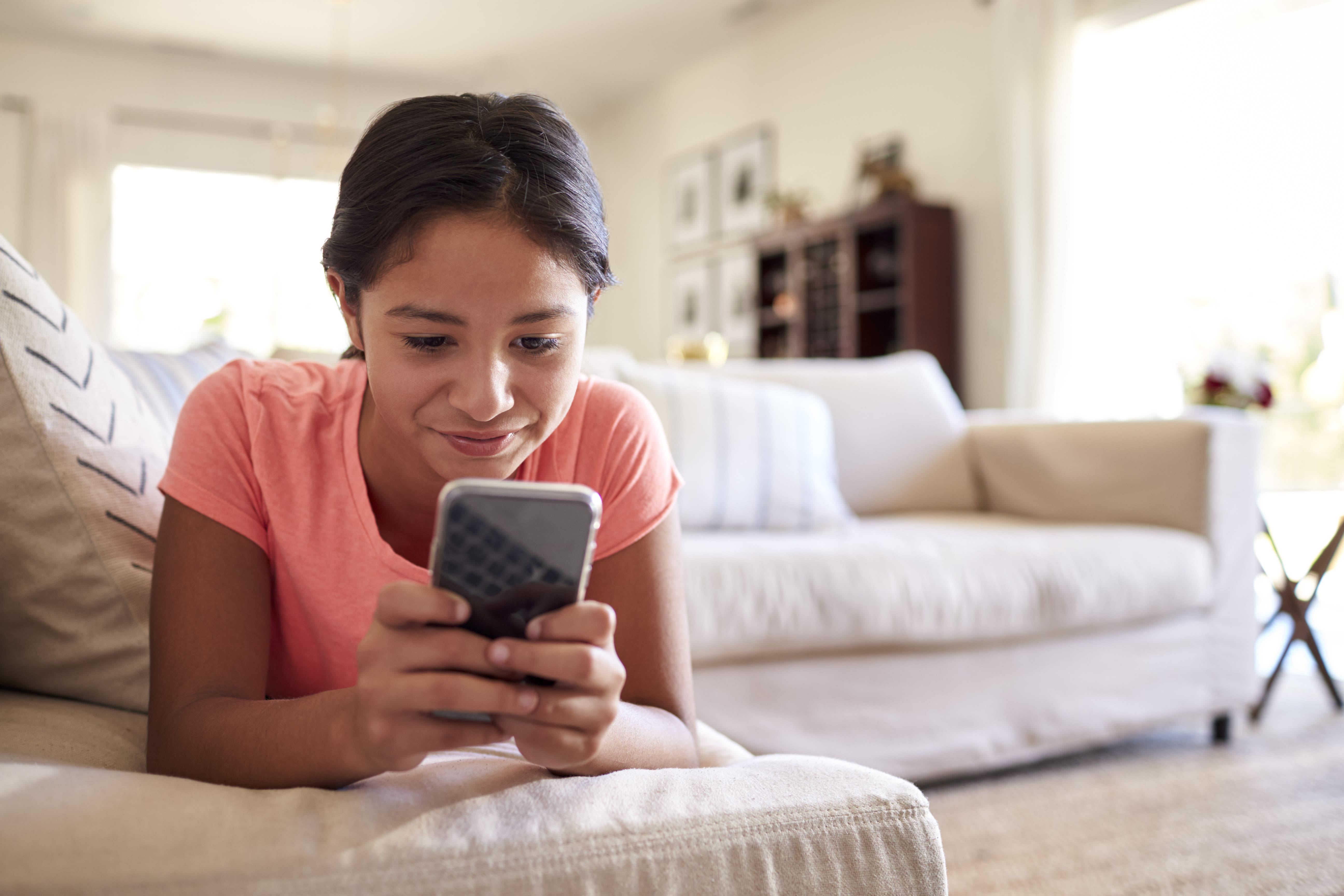 Young child using a mobile