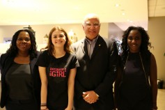 From left: Erica Taylor (General Manager, YMCA Etobicoke Employment Centre), Lauren (Plan Canada representative), Vincent Crisanti (Deputy Mayor, City of Toronto), Stachen Frederick.